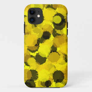 Funda Para iPhone 11 Resumen de puntos de girasol arte círculos marrone