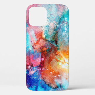 Funda Para iPhone 12 Resumen de textura hecha a mano. Marbling azul y o