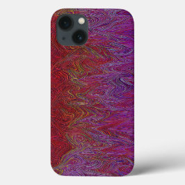 Funda Para iPhone 13 Resumen de "tormenta neural" púrpura roja