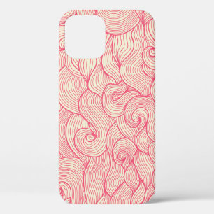 Funda Para iPhone 12 Resumen de trazos ondulados, patrón vintage.