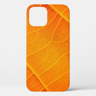 Funda Para iPhone 12 Resumen de un texto de hoja naranja y amarillo