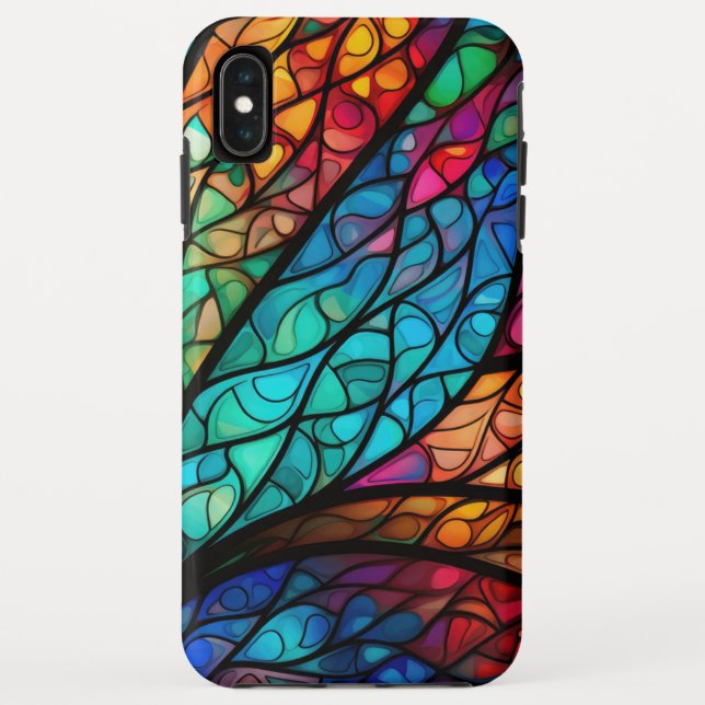 Funda De Case-Mate Para iPhone Resumen de vidrio manchado radiante (Reverso)