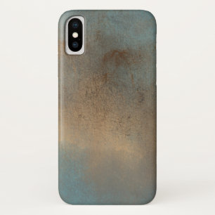 Funda Para iPhone X Resumen del arte azul marrón