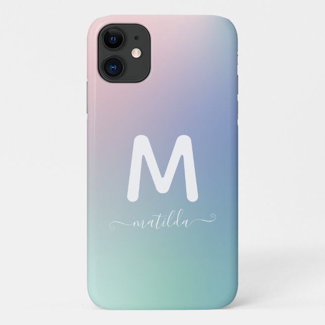 Funda De Case-Mate Para iPhone Resumen del degradado moderno de arco iris (Reverso)