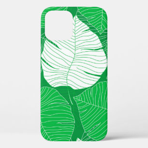Funda Para iPhone 12 Resumen del diseño de pintura de hojas tropicales