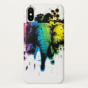 Funda Para iPhone X Resumen del Elefante del Toro Arcoiris