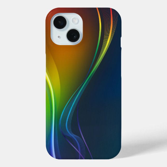 Funda De Case-Mate Para iPhone Resumen del flujo de arco iris (Reverso )