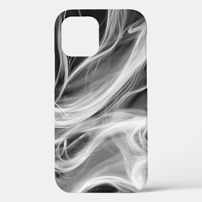 Funda De Case-Mate Para iPhone Resumen del humo blanco en negro (Reverso )