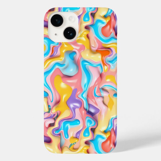 Funda De Case-Mate Para iPhone Resumen del líquido plástico del Pastel (Reverso )