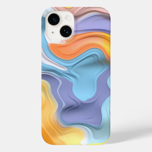 Funda De Case-Mate Para iPhone Resumen del líquido plástico del Pastel (Reverso )
