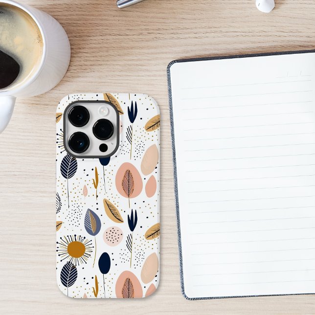 Funda De Case-Mate Para iPhone Resumen del patrón botánico moderno (Subido por el creador)