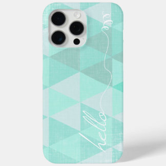 Funda Para iPhone 15 Pro Max Resumen del patrón de hipster de Triángulo Aqua
