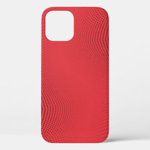 Funda Para iPhone 12 Resumen del patrón de semitono monocromo rojo. Cur