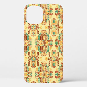 Funda Para iPhone 12 Resumen del patrón étnico vintage de Seamless. Tre