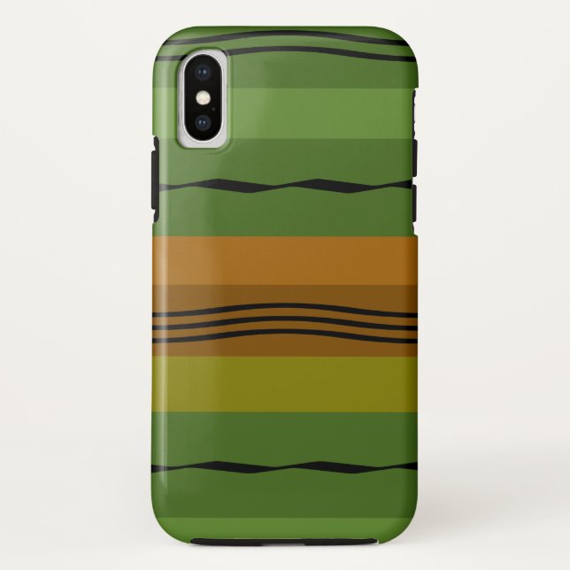 Funda De Case-Mate Para iPhone Resumen del patrón ondulado verde moderno (Reverso)
