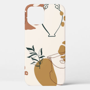 Funda Para iPhone 12 Resumen del patrón sin fisuras de la cabeza de esc