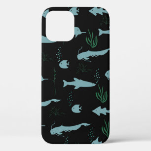 Funda Para iPhone 12 Resumen del patrón submarino con peces y algas mar