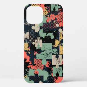 Funda Para iPhone 12 Resumen del rompecabezas: Creativo Vintage Seamles