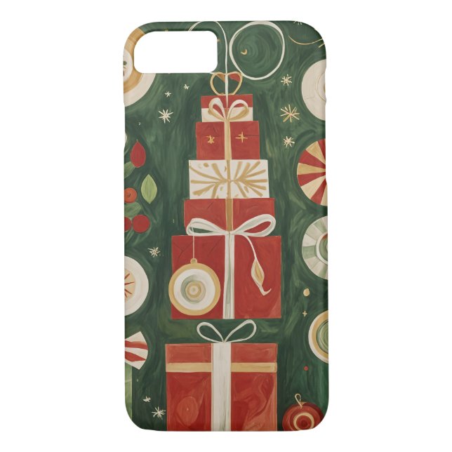 Funda De Case-Mate Para iPhone Resumen del tapiz de Yuletide (Reverso)