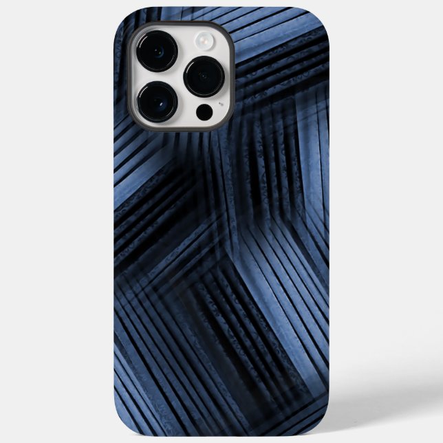 Funda De Case-Mate Para iPhone Resumen diagonal negro y azul (Reverso )