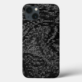 Funda Para iPhone 13 Resumen digital en blanco y negro
