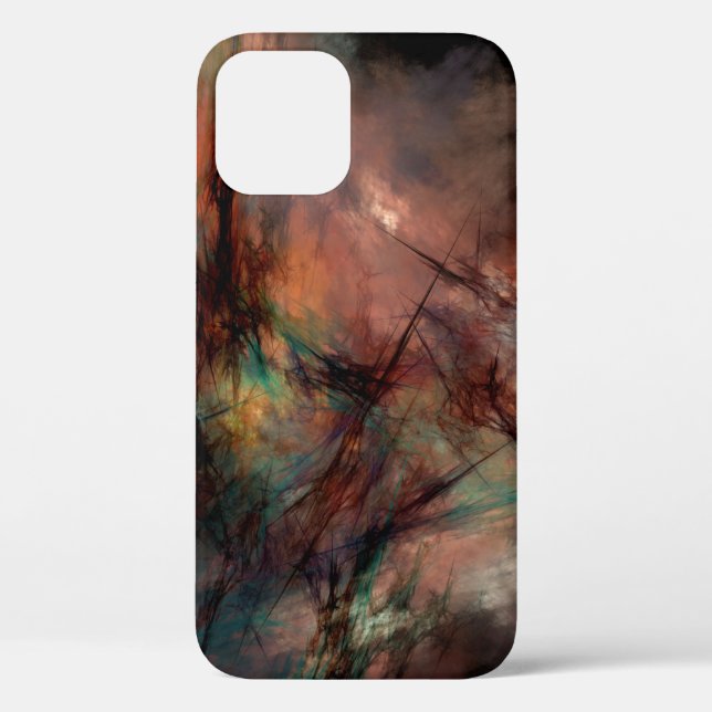 Funda De Case-Mate Para iPhone Resumen digital fractal (Reverso )