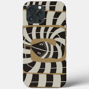 Funda Para iPhone 13 Pro Max Resumen divertido de serpiente a rayas en tonos ne