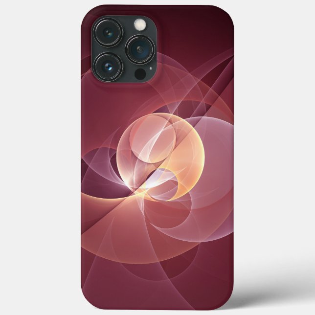 Funda De Case-Mate Para iPhone Resumen Elegante Vino Moderno Arte Fractal Rojo (Reverso )