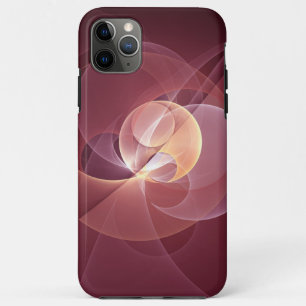 Funda Para iPhone 11 Pro Max Resumen Elegante Vino Moderno Arte Fractal Rojo