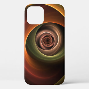Funda Para iPhone 12 Pro Resumen espiral 3D Colores cálidos Arte fractal mo