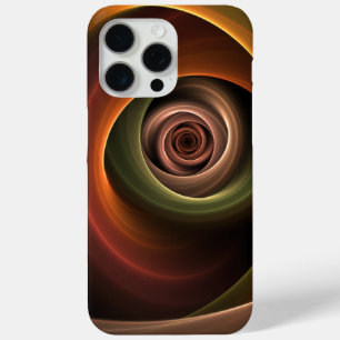 Funda Para iPhone 15 Pro Max Resumen espiral 3D Colores cálidos Arte fractal mo