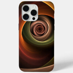 Funda Para iPhone 15 Pro Max Resumen espiral 3D Colores cálidos Arte fractal mo