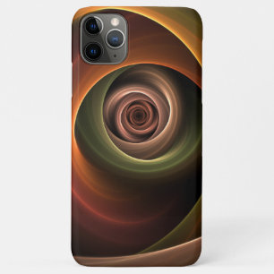 Funda Para iPhone 11 Pro Max Resumen espiral 3D Colores cálidos Arte fractal mo