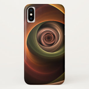 Funda Para iPhone X Resumen espiral 3D Colores cálidos Arte fractal mo