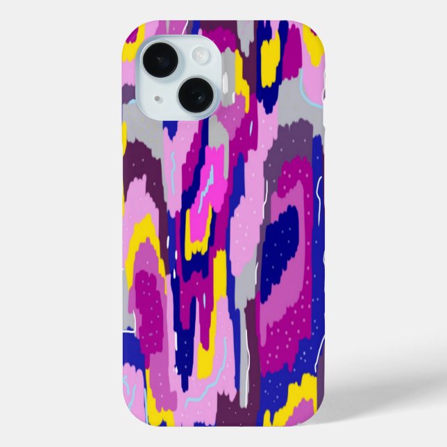 Funda De Case-Mate Para iPhone Resumen estrellado en morado y azul (Reverso )