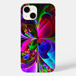 Funda Para iPhone 14 De Case-Mate Resumen floral moderno Patrón azul rojo del arte #