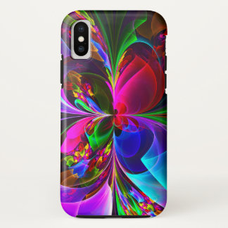 Funda Para iPhone XS Resumen floral moderno Patrón azul rojo del arte #