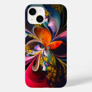 Funda Para iPhone 14 De Case-Mate Resumen floral moderno Patrón azul rojo del arte #