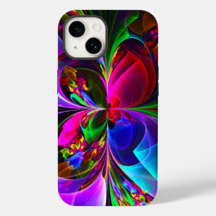 Funda Para iPhone 14 De Case-Mate Resumen floral moderno Patrón azul rojo del arte #