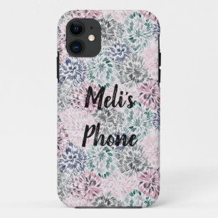 Funda Para iPhone 11 Resumen floral personalizado rosa