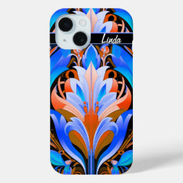 Funda Para iPhone 15 Resumen Flores Estuche para iPhone Art Nouveau Fun
