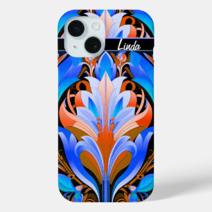 Funda Para iPhone 15 Resumen Flores Estuche para iPhone Art Nouveau Fun