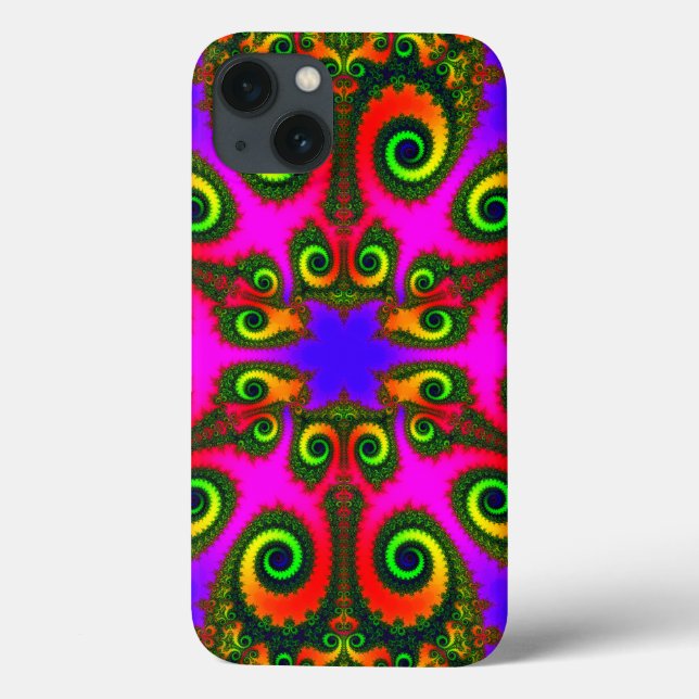 Funda De Case-Mate Para iPhone Resumen Flower Fractal (Reverso)