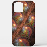 Resumen fluorescente colorido Trippy Brown Fractal