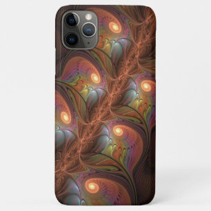 Funda Para iPhone 11 Pro Max Resumen fluorescente colorido Trippy Brown Fractal