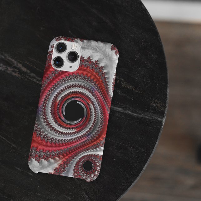 Funda De Case-Mate Para iPhone Resumen Fractal de gradiente negro rojo (Subido por el creador)