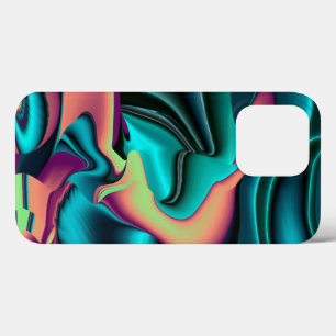 Funda Para iPhone 13 Pro Resumen futurista arte arte arcoiris metálico en 3