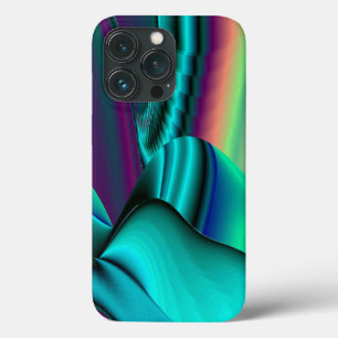 Funda Para iPhone 13 Pro Resumen futurista arte arte arcoiris metálico en 3