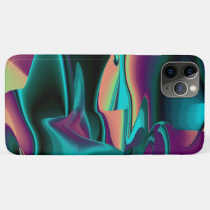 Funda Para iPhone 11 Pro Max Resumen futurista arte arte arcoiris metálico en 3