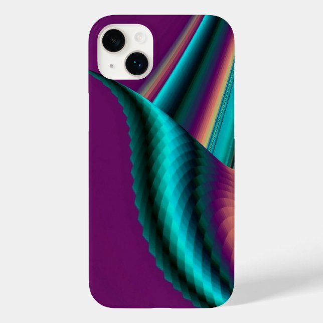 Funda De Case-Mate Para iPhone Resumen futurista arte arte arcoiris metálico en 3 (Reverso )